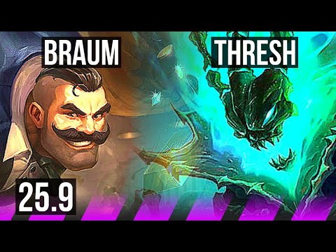 BRAUM & Varus vs THRESH & Lucian (SUP) | KR Master | 25.9