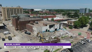 Demolition of part of old Moline Dispatch building begins