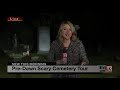Ghost Sighting During Cemetery Live Shot