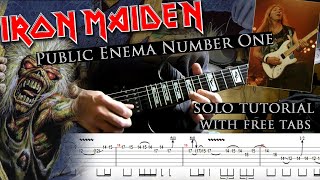 Iron Maiden - Public Enema Number One Dave Murray&#39;s solo lesson (with tablatures and backing tracks)