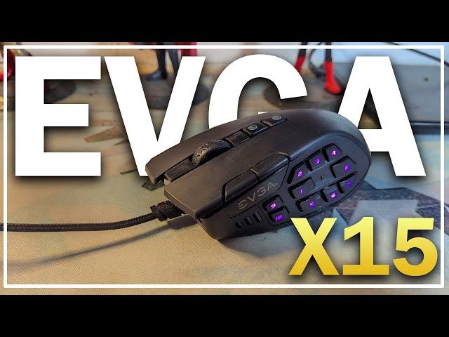 Vídeo relacionado con EVGA X15 MMO Gaming Mouse, 8k, Wired, Black, Customizable, 16,000 dpi, 5 Profiles, 20 Buttons, Ergonomic 904-W1-15BK-K3