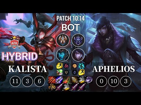 APK HyBrid Kalista vs Aphelios Bot - KR Patch 10.14