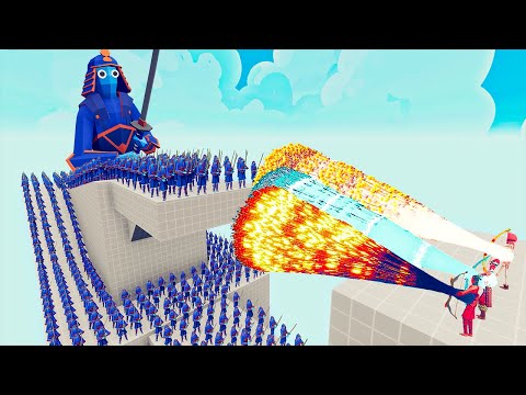100x SAMURAI + 2x GIANT vs 3x EVERY GOD - Totally Accurate Battle Simulator TABS