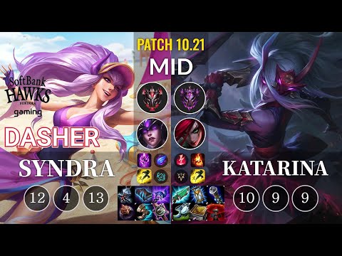 SHG Dasher Syndra vs Katarina Mid - KR Patch 10.21