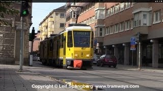 preview picture of video 'Trams in Norrköping, Sweden, part 1, Tatra trams'