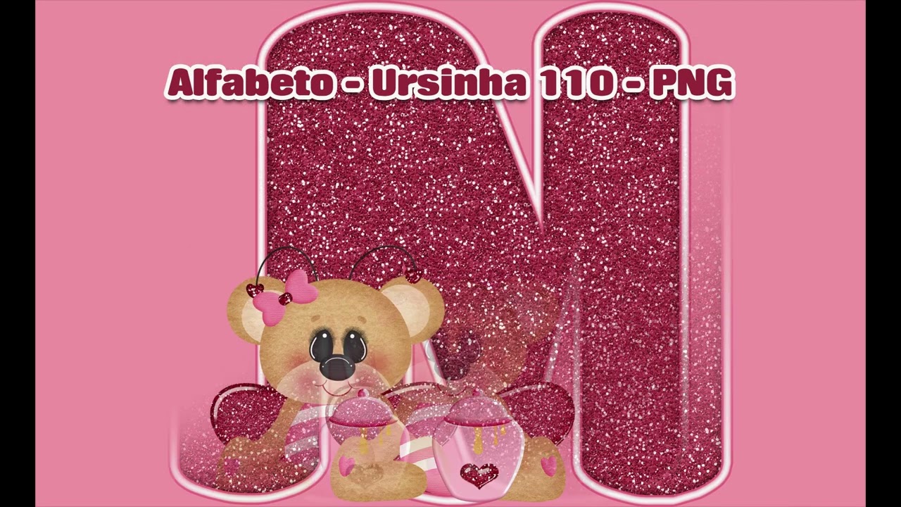 Alfabeto Decorativo  Ursinha 110  PNG