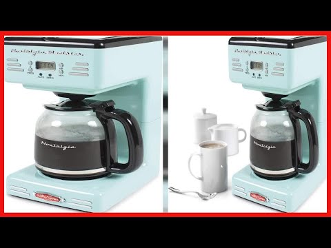 Nostalgia RCOF12AQ New & Improved Retro 12-Cup Programmable Coffee Maker With LED Display