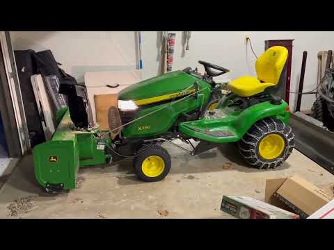 John Deere X380 with 44 Inch Snow blower attachment review.