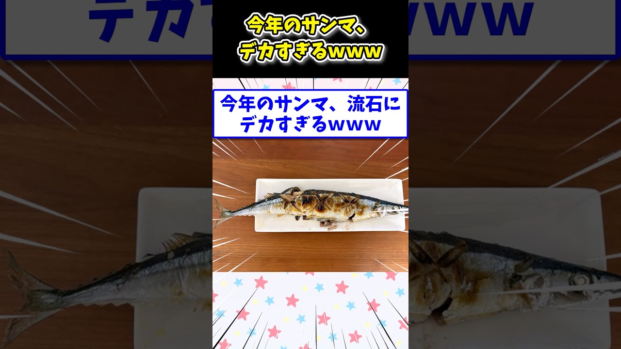 今年のサンマ、流石にデカすぎるwww #飯テロ #2ch面白いスレ #秋刀魚 #サンマ