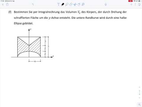 Übungsblatt5 Aufgabe f - Integration Rotationsvolumen