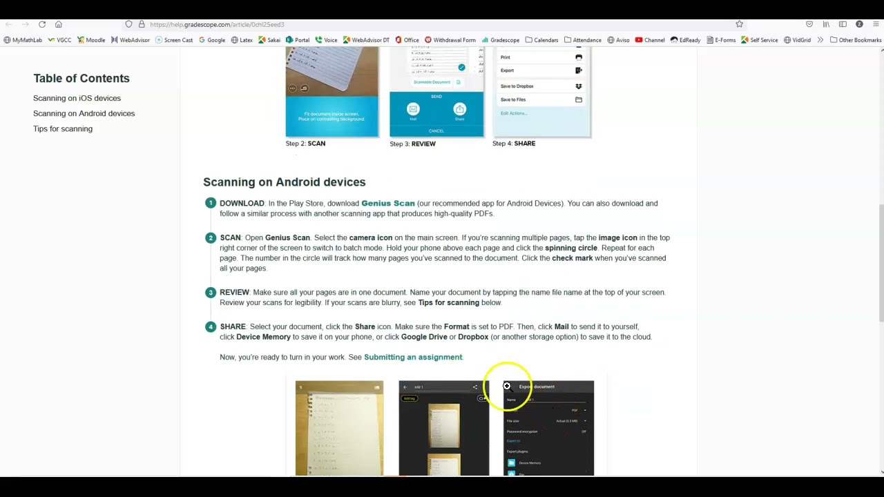 Submitting Gradescope Answers