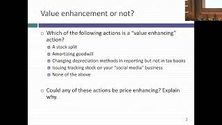 Session 27 (Val Undergrad): Acquisitions Completed and Value Enhancement