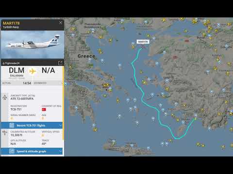 Turkish Navy ATR 72-600TMPA over Aegean Sea (Flightradar24) 25/2/2021