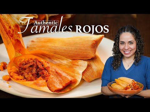 How to make RED Chicken Tamales | AUTHENTIC Mexican tamales recipe |Villa Cocina