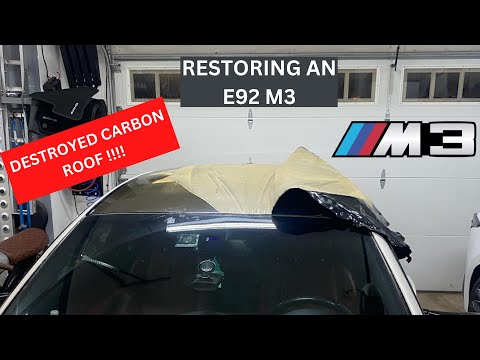 RESTORING A BMW E92 M3!! DESTROYED CARBON FIBER ROOF