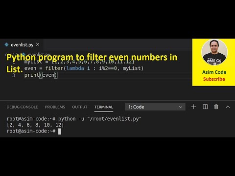 Filter Even Numbers From List Using Python