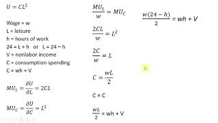 How to Derive a Person's Labor Supply Equation