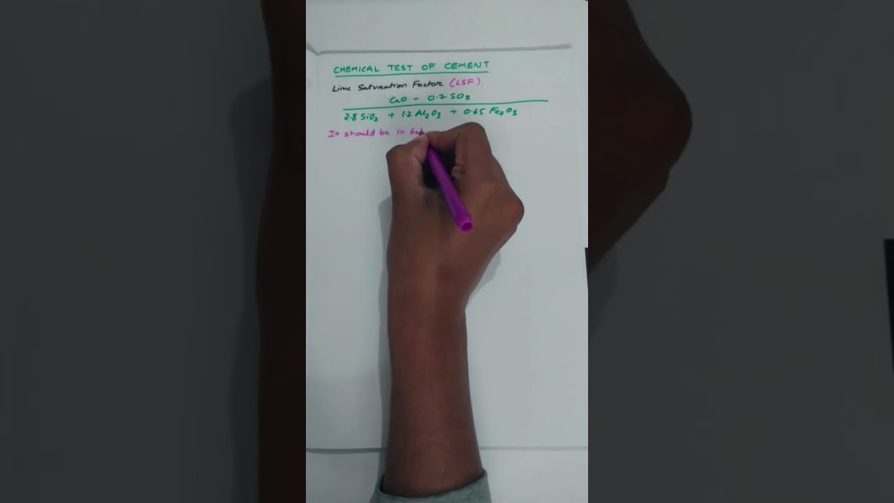 CHEMICAL TEST OF CEMENT  | LIME SATURATION FACTOR | CIVIL