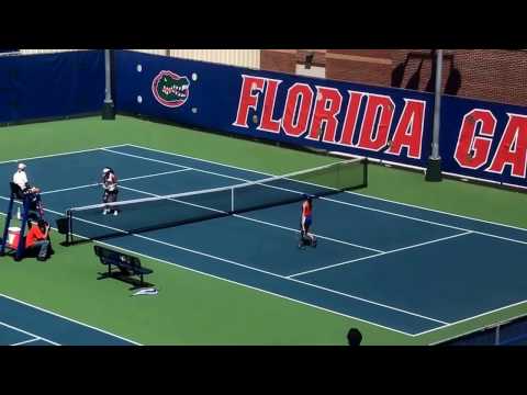 Gator Spencer Liang match point vs Mississippi State, April 9, 2017