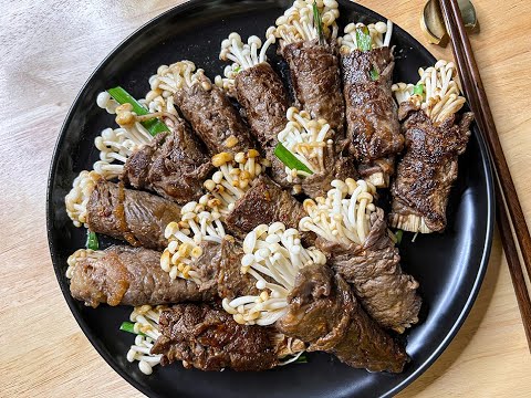 Beef Wrapped Enoki Mushrooms