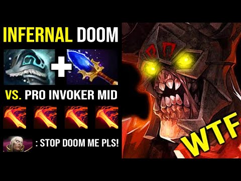 DOOM MID IS BACK!! 100% No Mercy For Anyone Vs Pro Invoker Mid with Infernal Blade 20Kills DotA 2
