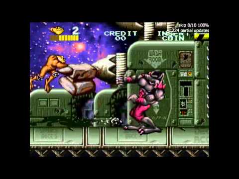 Arcade Battletoads level 3 route (Pimple, Difficulty 6/6)