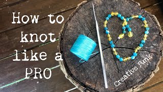 DIY knotting tutorial. Detailed how-to ‘knot’ technique for making Amber, Pearl, Gemstone Jewellery.