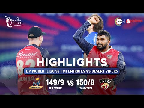 ILT20 S2 | English - HIGHLIGHTS | Desert Vipers V/S MI Emirates - T20 Cricket | 30th Jan