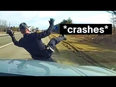 Woman Drives Straight Into Trooper's Car, Nearly Kills Him