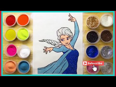 Tô Màu Tranh Cát Công Chúa Elsa - Color Sand Painting Toys Elsa Princess. 286.