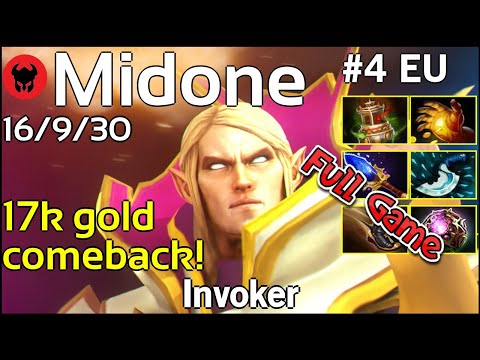 Midone [Secret] plays Invoker!!! Dota 2 Full Game 7.21