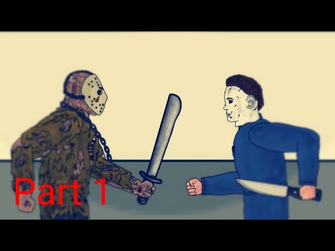 Michael Myers vs Jason Voorhees - drawing cartoons 2 (part 1/4)