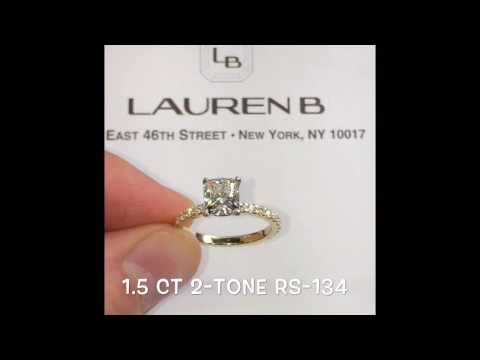 1.5 ct Cushion Diamond 2-Tone Engagement Ring