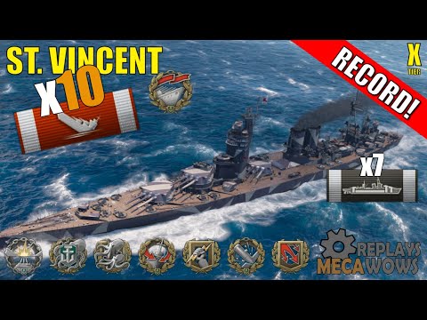 RECORD! St. Vincent 10 Kills & 294k Damage | World of Warships Gameplay