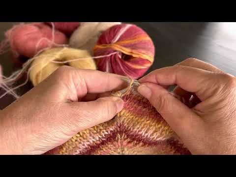 Raglanökning på sticka tröja uppifrån