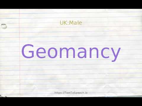 How to pronounce geomancy