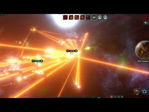 Stellaris Beautful space battle Cruisers 16k vs Mixed fleet 20k
