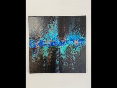 Acrylic Pour | Dark Swipe with Blow Kiss