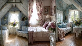 Download the video "🦋 SMALL Bedroom SHABBY CHIC Designs: Affordable Vintage Room Transformation Aesthetic HOME DECOR"