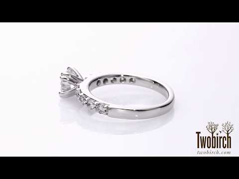 2.38 Ct. Round Shared Prong Set Graduated Engagement Ring - TwoBirch - TB-ENG-255-WG-KN