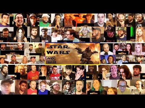 (10+ Youtubers) The Mandalorian Official Trailer REACTIONS MASHUP