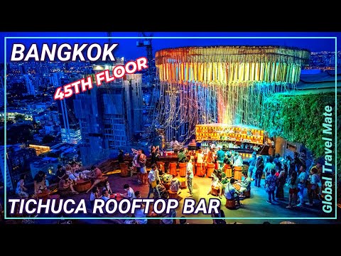 Melhores pôr do sol e coquetéis em Bangkok - Tichuca Rooftop Bar 46º andar 🇹🇭 Tailândia รีวิวบาร์เปิดใหม่
