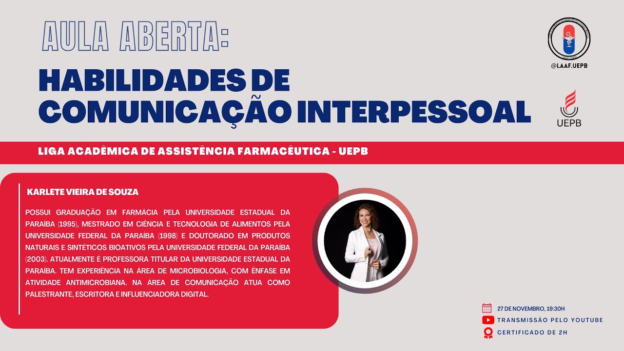 AULA ABERTA: Habilidades de comunicação interpessoal