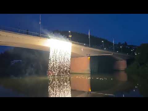 Lebendiger Neckar 2023  - Samstagabend mit Feuerwerk