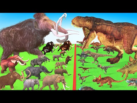 Prehistoric Animals vs Shadow Itself Mammals Size Comparison Mammoth Mastodon Vs Dinosaurs