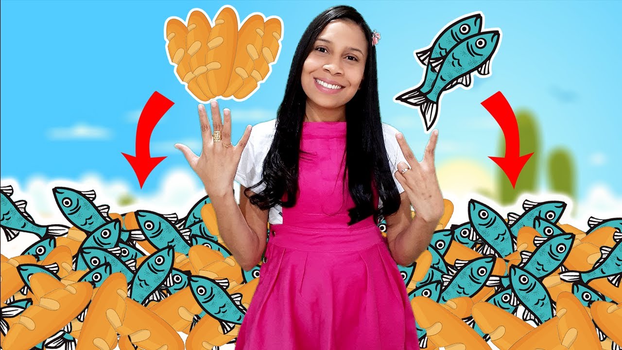 MULTIPLICAÇÃO DOS PÃES E PEIXES !!!! HISTORINHA BIBLICA INFANTIL.