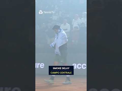 BIZARRE Scenes As Smoke From Football Delays Tennis Match 💨😳