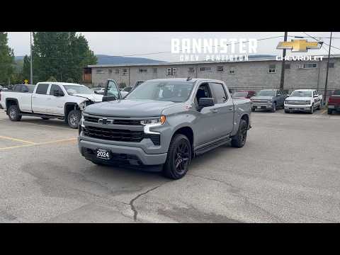 2024 Chevrolet Silverado 1500 Crew Cab Short Box 4-Wheel Drive RST in Gray for sale at Bannister Chevrolet Penticton in Penticton, BC