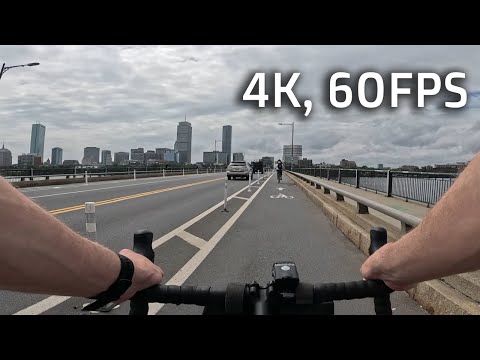 POV Bike Ride through Boston and Cambridge (No Talking) - Virtual Cycling [4K, 60FPS]