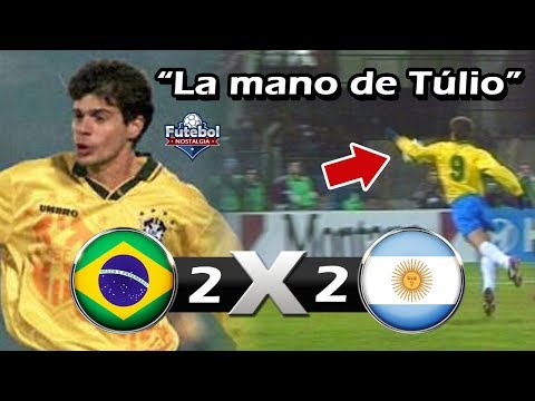 Brasil 2(4) x (2)2 Argentina - Copa América 95 (Gol de mão de Túlio)